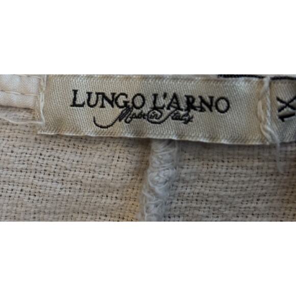 Lungo L’Arno Floral Linen Top 1X Made in Italy Tropical Resort Artsy Boho Shirt - Picture 3 of 6